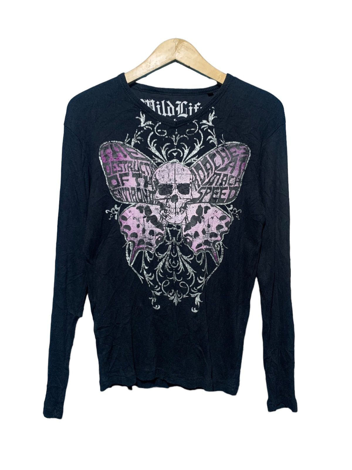 Wild Life gothic skull butterfly tribal punk style
