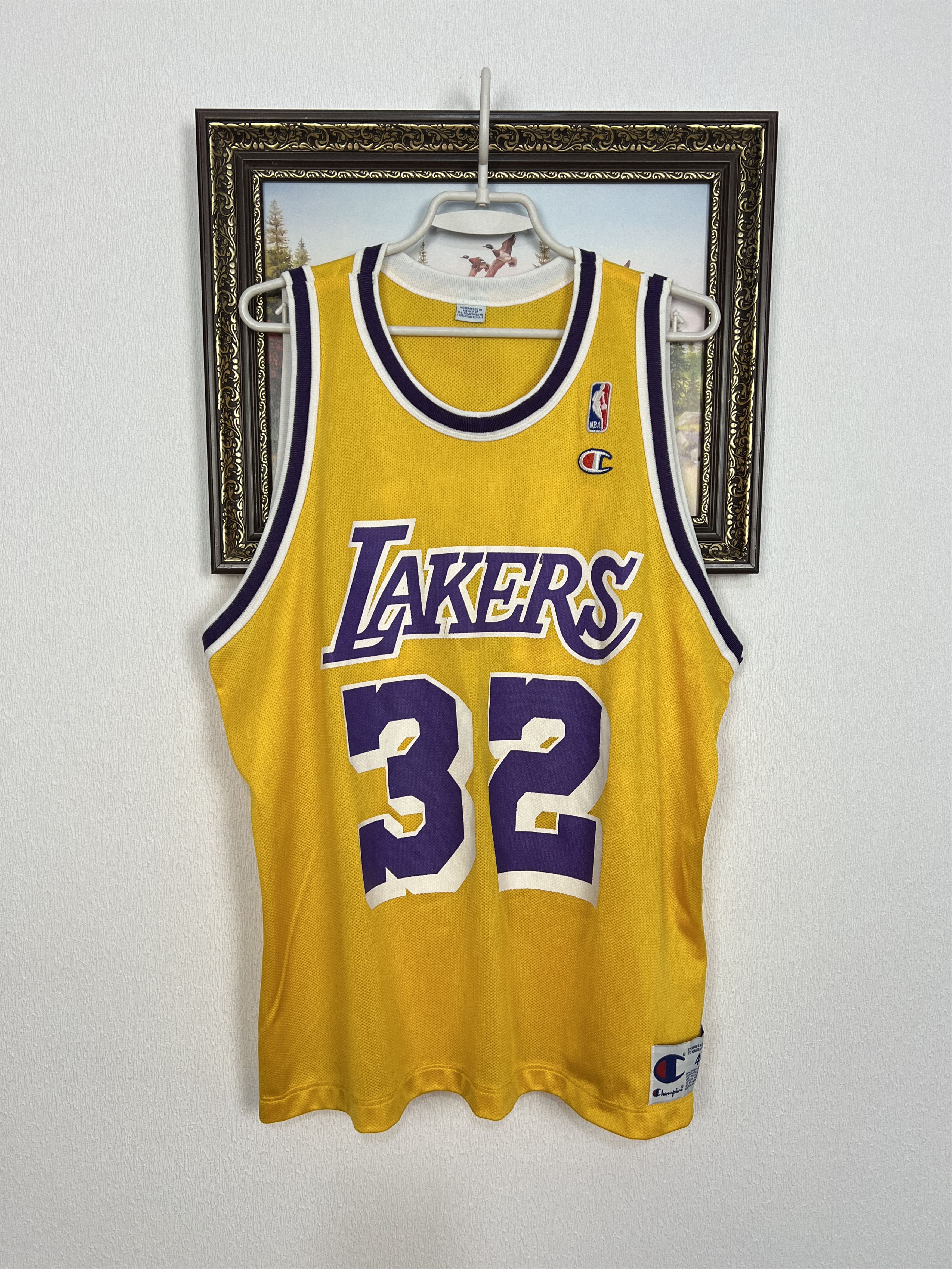 Champion Vintage 90's Los Angeles Lakers Johnson NBA Jersey Shirt Size US XL / EU 56 / 4 - 1 Thumbnail
