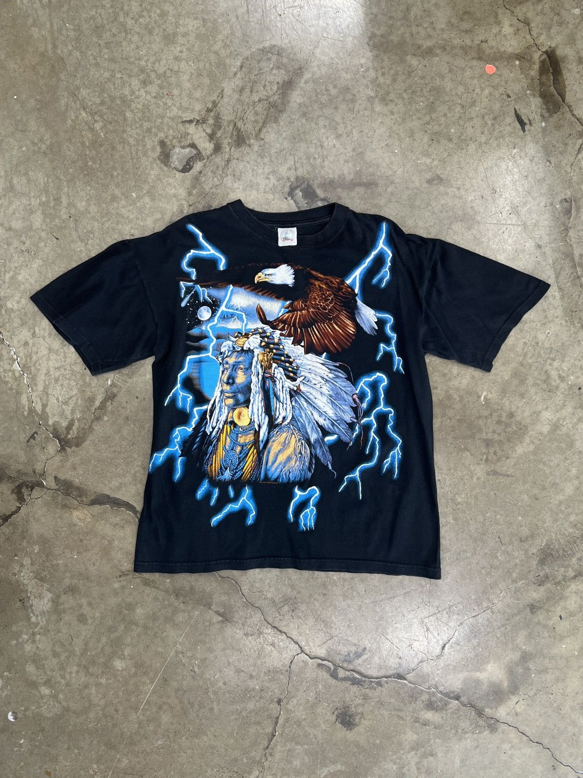 Harley Davidson Vintage 90s American Thunder USA Native American Tee Large Size US L / EU 52-54 / 3 - 2 Thumbnail
