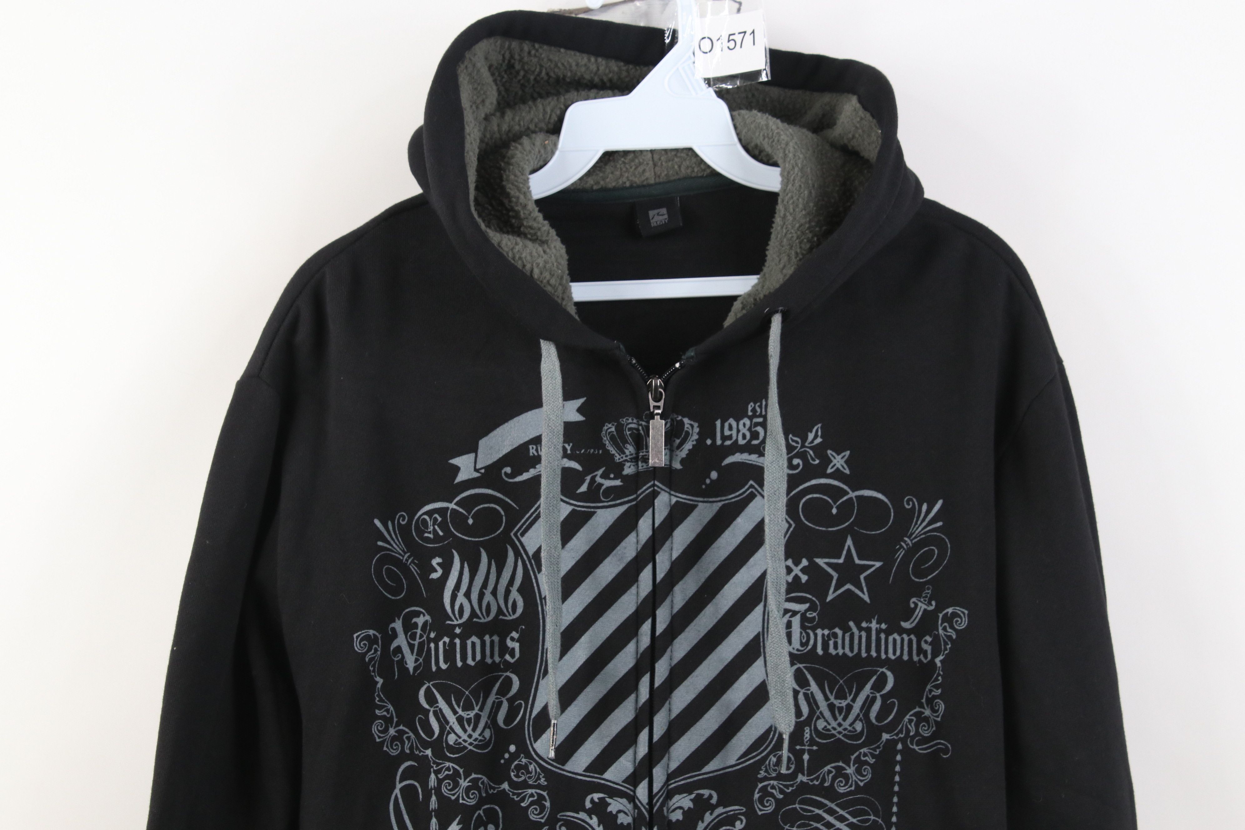 Rusty Vintage Rusty Surfing Skull Crest Full Zip Hoodie Sweatshirt Size US S / EU 44-46 / 1 - 2 Thumbnail