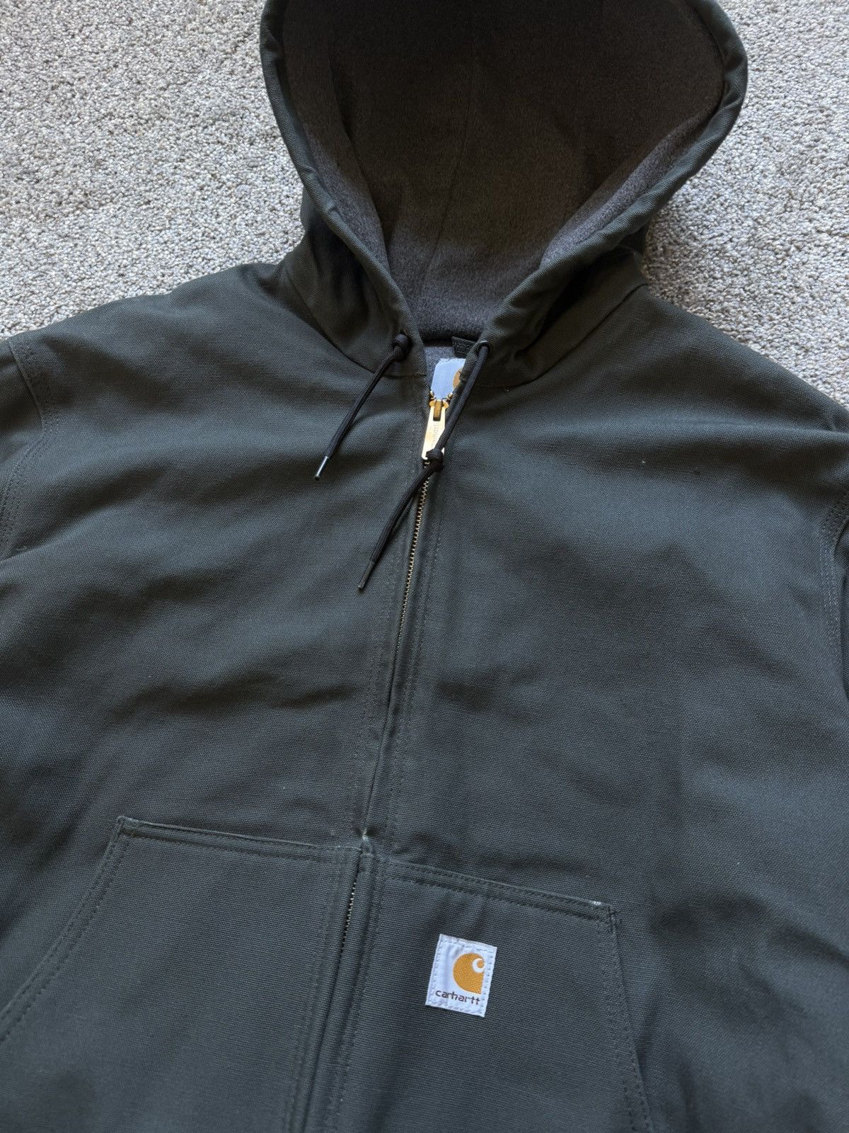 Carhartt Carhartt J158 Duck Active Dark Green Fleece Lined Jacket Size US L / EU 52-54 / 3 - 2 Thumbnail