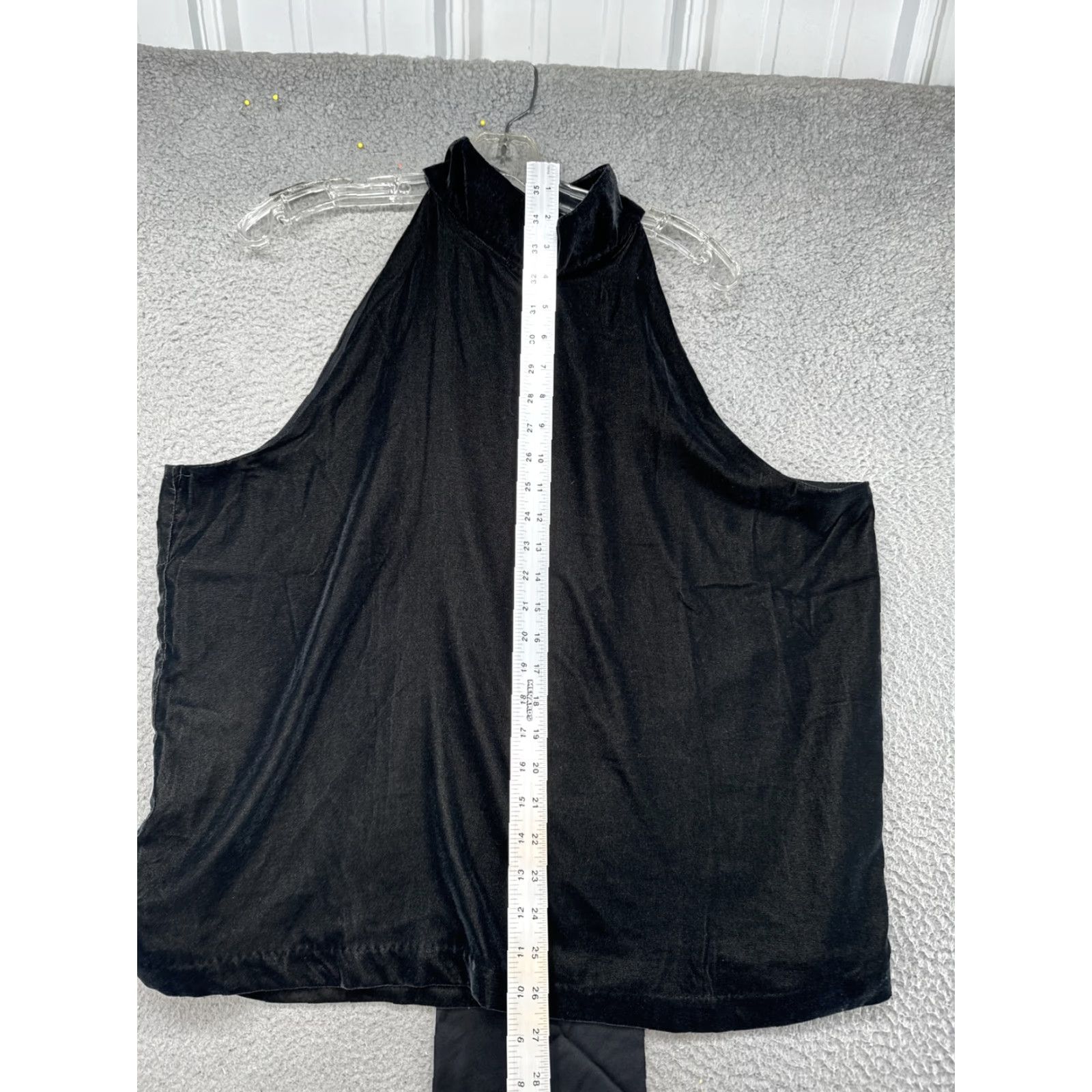 Ann Taylor Ann Taylor Black Velour Sleeveless Tie Blouse Women’s XL NEW Size XL / US 12-14 / IT 48-50 - 7 Thumbnail