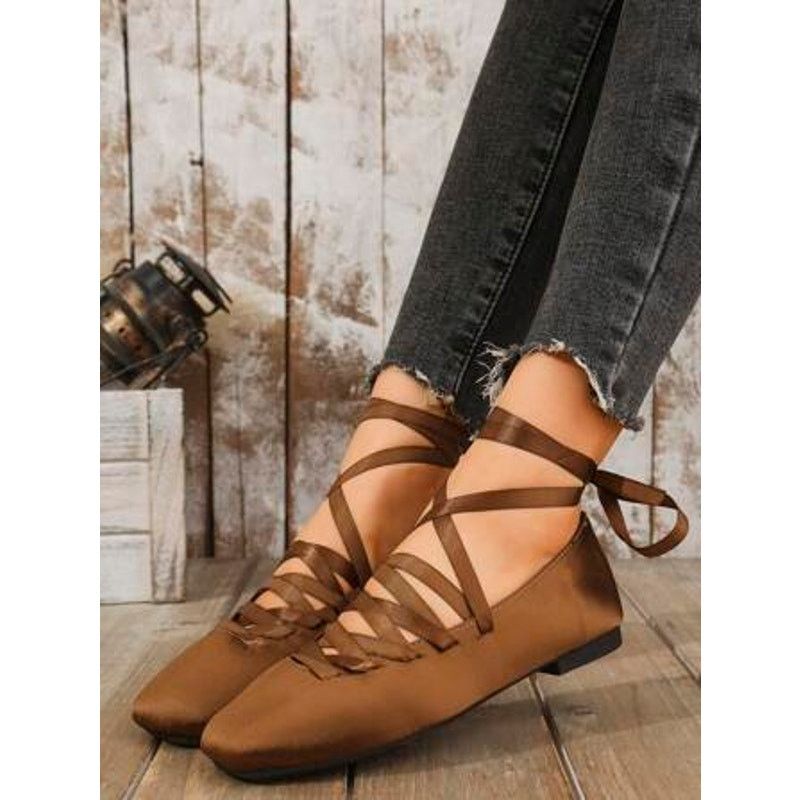 Zara ZARA Lace Up Ballet Flats NWT Size US 7.5 / IT 37.5 - 13 Thumbnail
