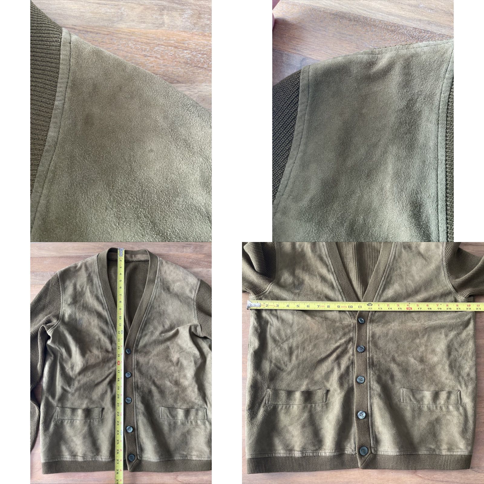 Vintage VINTAGE Torras Cardigan Men’s Sweater Jacket 60s 70s 80s Grandpa Knit Leather/Cotton Green L XL Boys, Womens, Mens Size US L / EU 52-54 / 3 - 9 Thumbnail