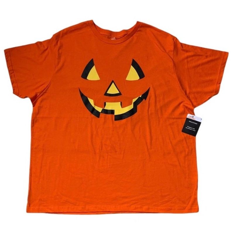 Other Men's Orange Pumpkin Jack O Lantern Halloween T-Shirt 2XL Size US XXL / EU 58 / 5 - 5 Thumbnail