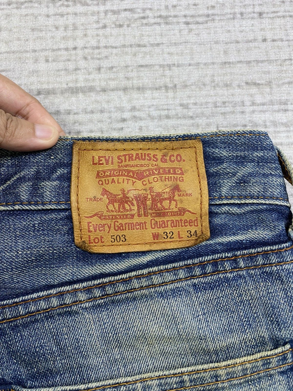 Levi's 🔥Vintage Levis 503 Distressed Denim Pants Size US 31 - 11 Thumbnail