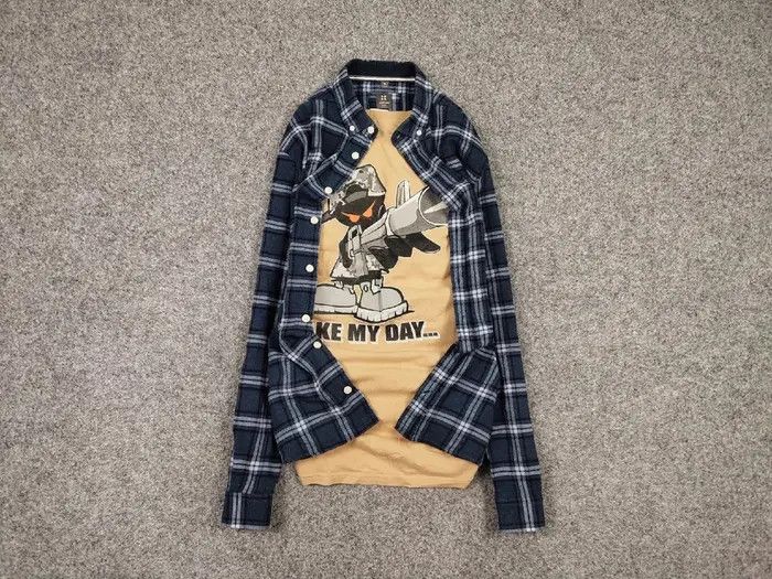 Flannel Vintage Flannel Shirt Travis Scott Style Y2K Style Size US XL / EU 56 / 4 - 1 Thumbnail
