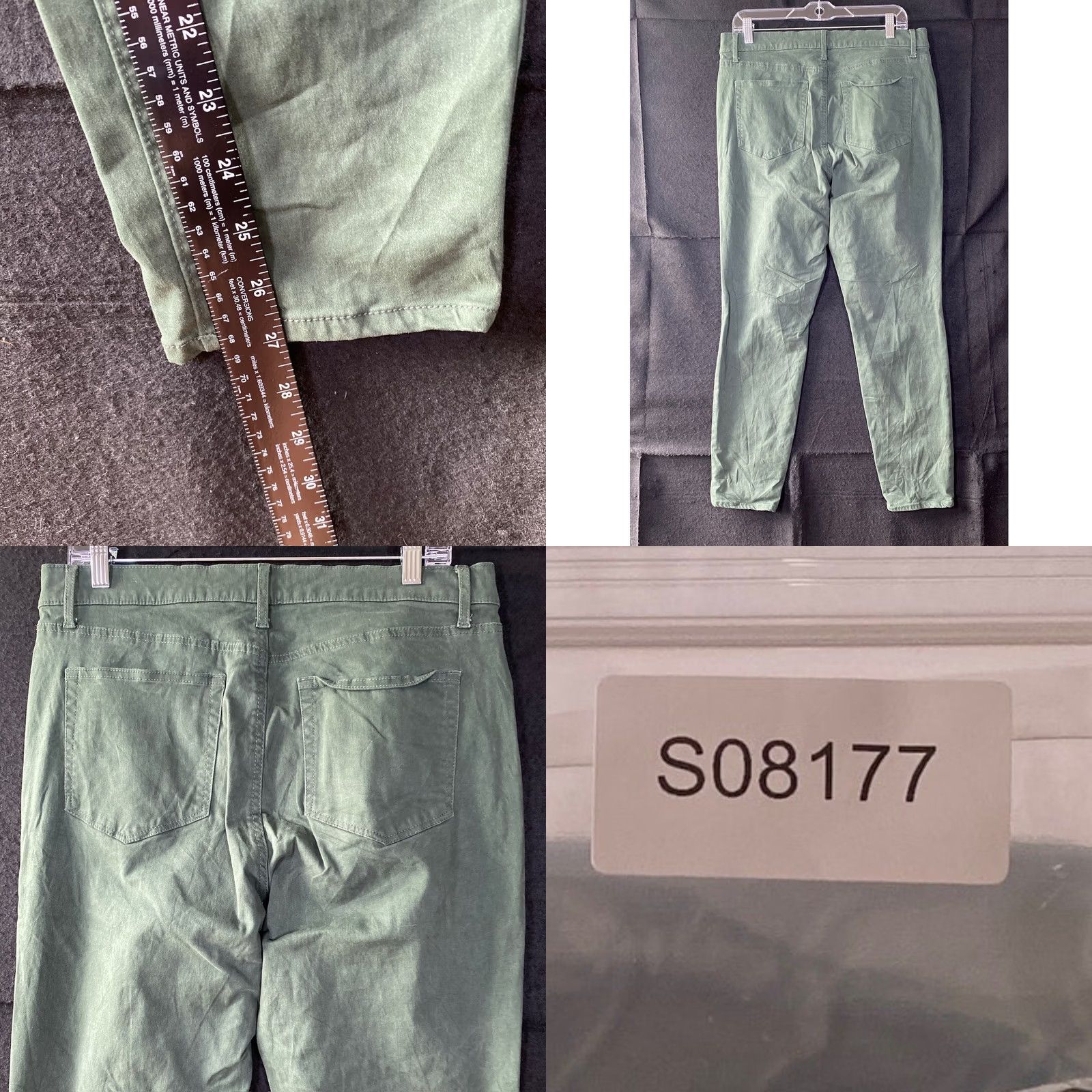 Loft LOFT Womens Jeans Forest Green High Rise Slim Straight Leg Stretch 12 Size 34" / US 12 / IT 48 - 8 Thumbnail
