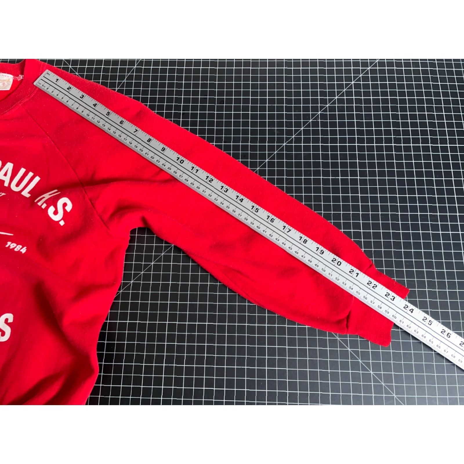 Vintage VINTAGE Sportswear Sweatshirt Shirt Adult Small Red 1984 80s 70s City School Graphic Print Raglan Front Size US S / EU 44-46 / 1 - 7 Thumbnail