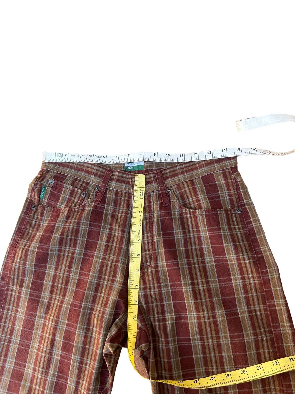 Paul Smith Vintage Paul Smith Jeans Made in Japan Waxed Plaid Pant Size US 29 - 2 Thumbnail