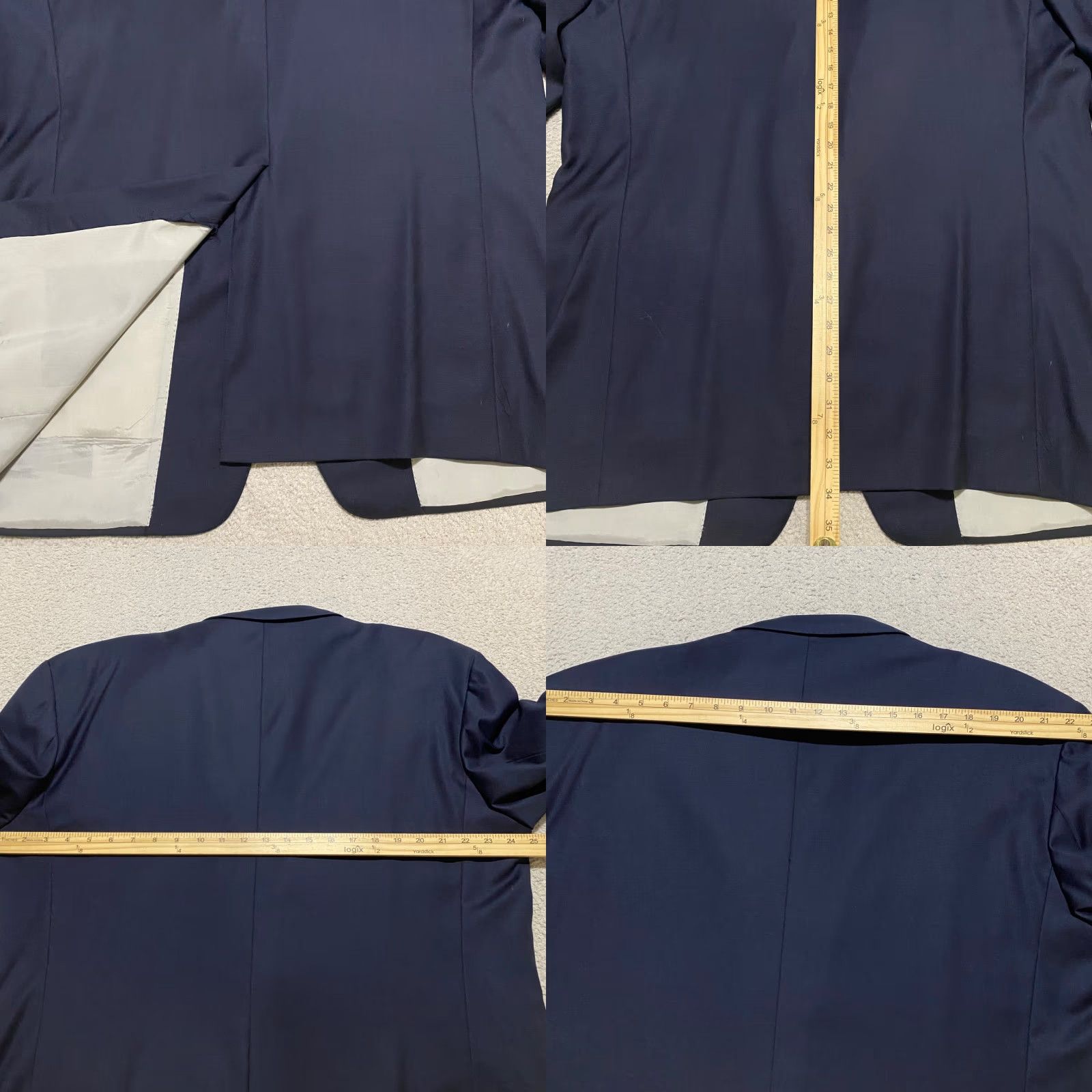 Loro Piana Loro Piana Blazer Mens 46 Long Blue 2-Button 4-Button Sleeve Wool 100% Wool Single-Breasted Front Flat Front Double-Vented Jacket Size US XXL / EU 58 / 5 - 9 Thumbnail