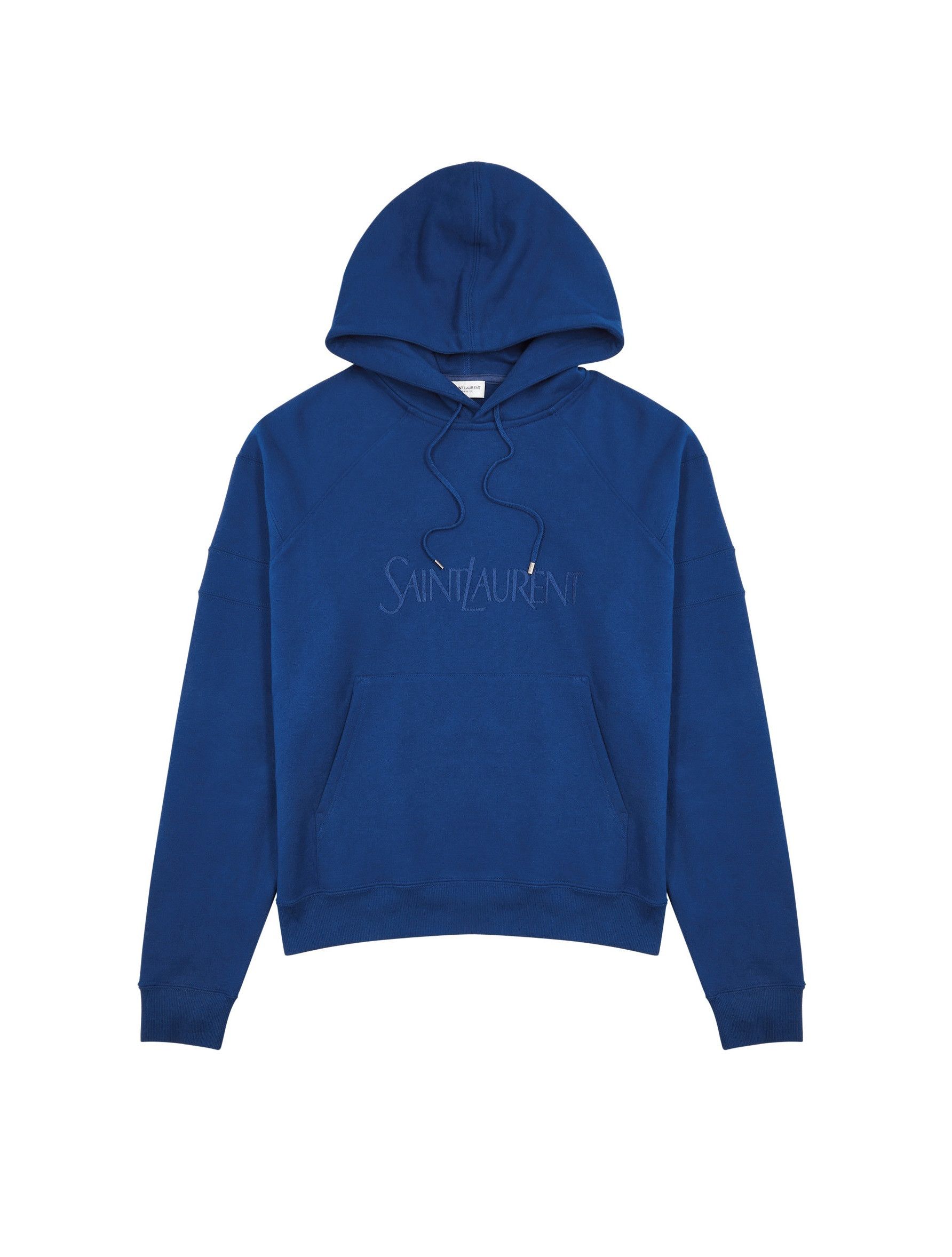 Saint Laurent Paris Saint Laurent Logo Embroidery Hoodie - Blue Cotton Size US M / EU 48-50 / 2 - 6 Thumbnail