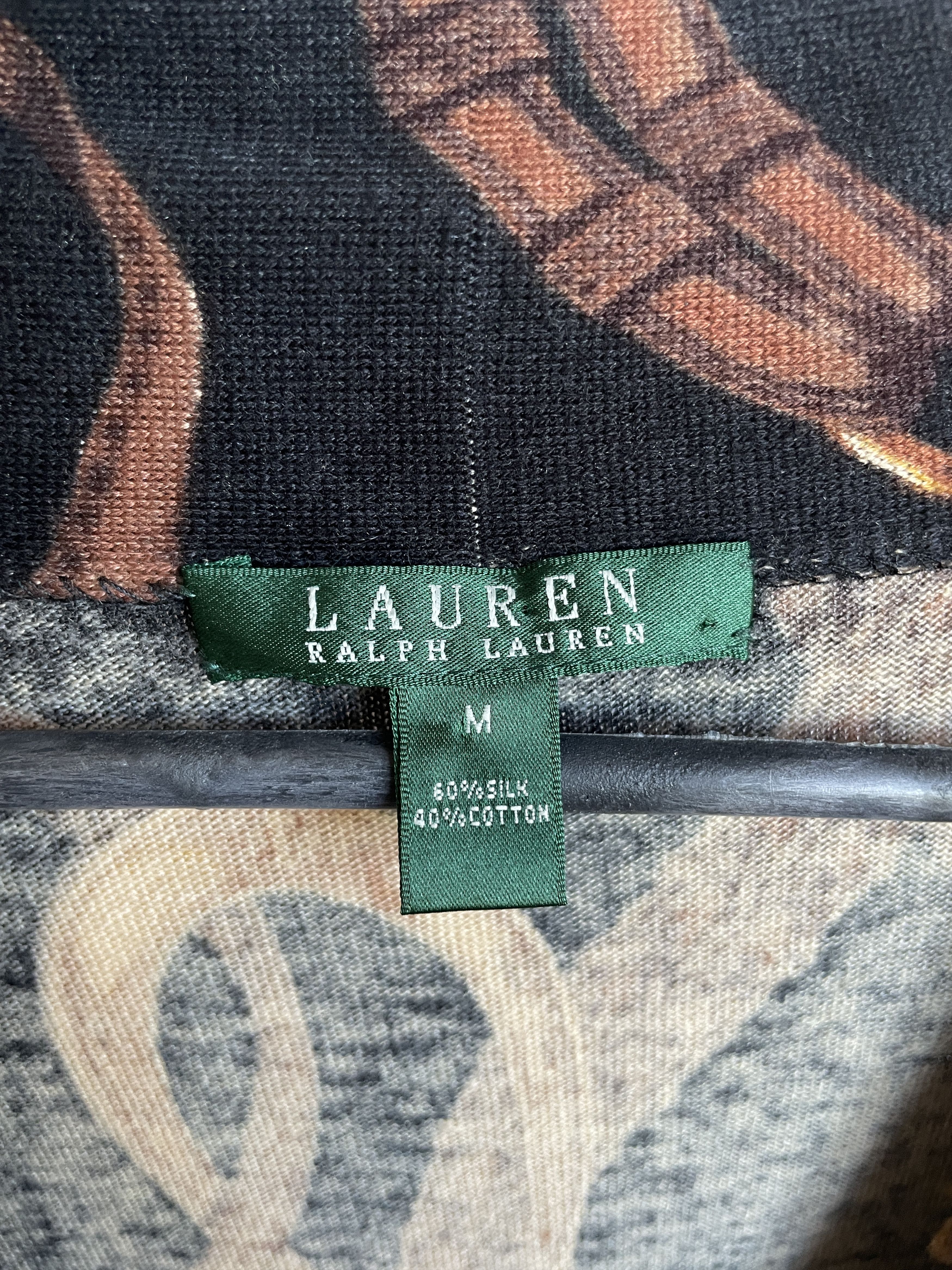 Lauren Ralph Lauren Lauren RL Womens Wrap Equestrian Bridle Print Sweater Size M / US 6-8 / IT 42-44 - 8 Thumbnail