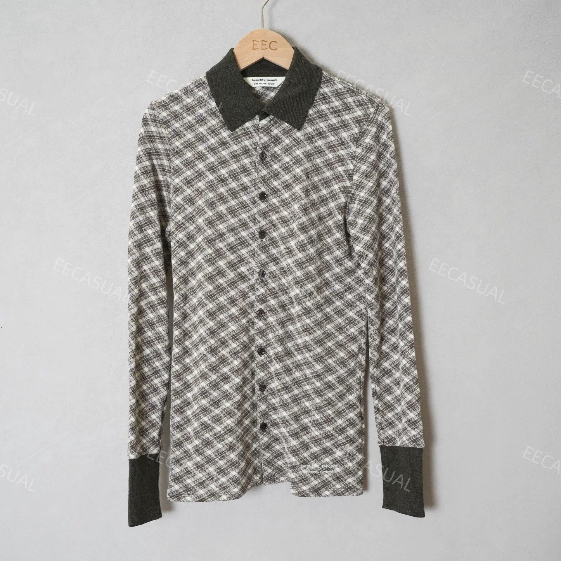 BP. Beautiful People Brown Plaid Wool Sweater Size S / US 4 / IT 40 - 1 Thumbnail