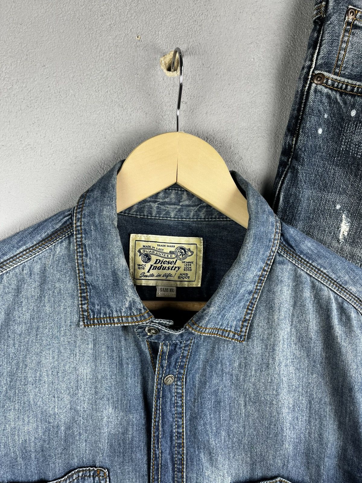 Diesel Diesel denim distressed shirt size xl Size US XL / EU 56 / 4 - 7 Thumbnail