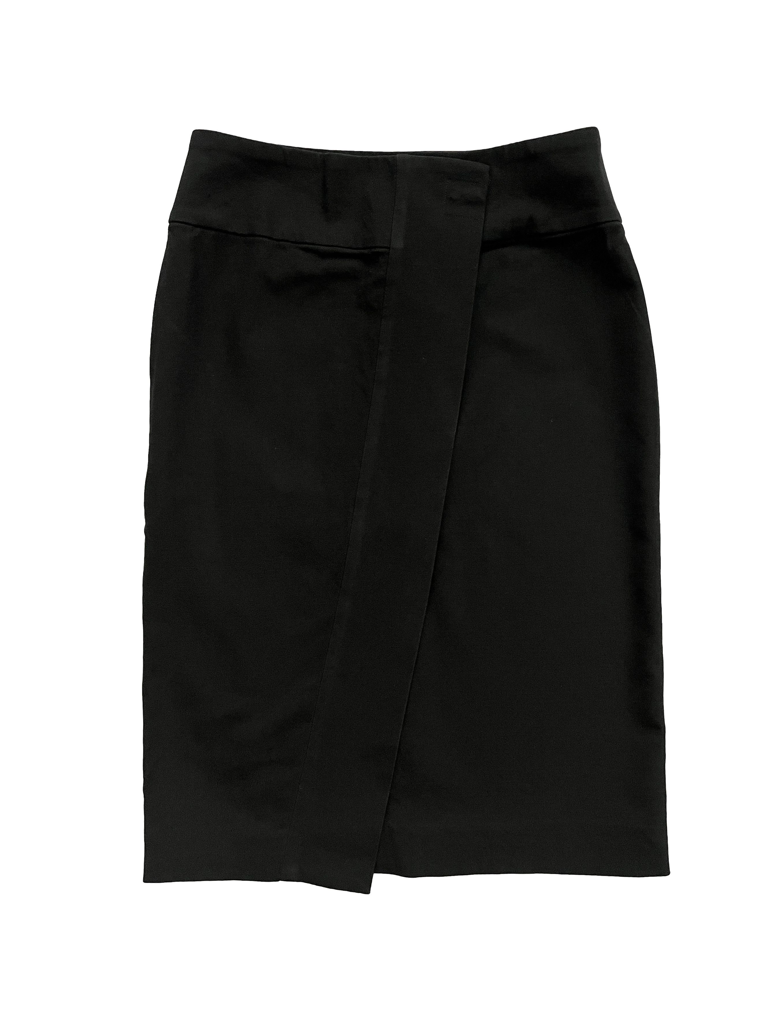 image of Maison Margiela 2014 Margiela Black Wrap Asymmetric Skirt, Women's (Size 27)