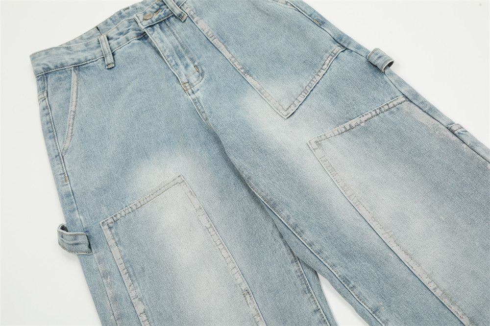 Japanese Brand × Jean Men's washed loose ribbon straight stitching cargo jeans Size US 32 / EU 48 - 5 Thumbnail