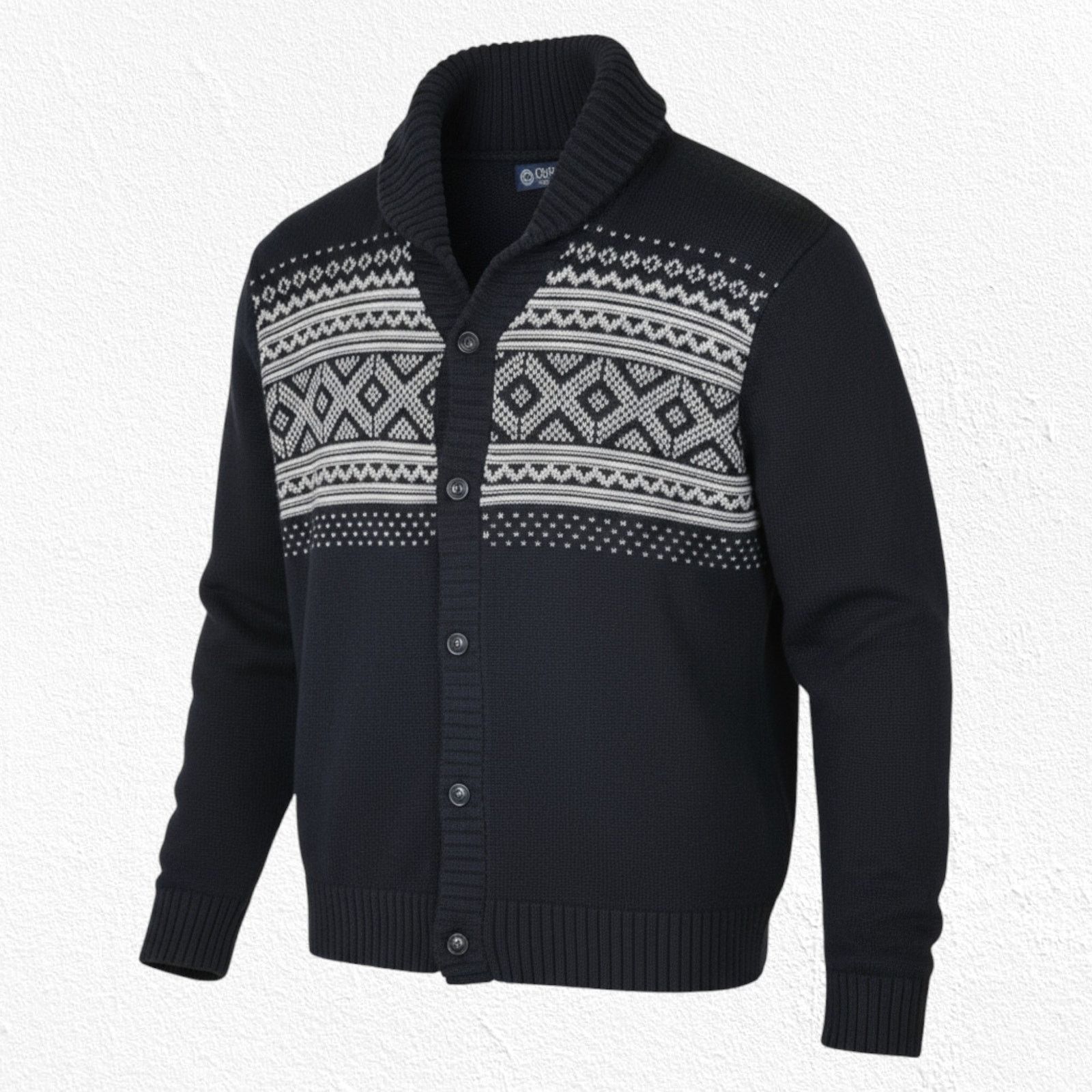 Chaps Chaps Black White Fair Isle Cardigan Sweater Size Large Size US L / EU 52-54 / 3 - 1 Thumbnail