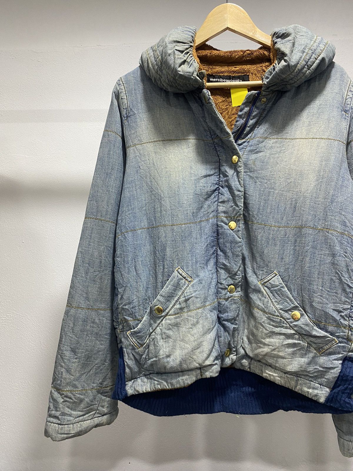 Issey Miyake Mercibeaucoup Denim Down Puffer Quilted Jacket Size US M / EU 48-50 / 2 - 3 Thumbnail