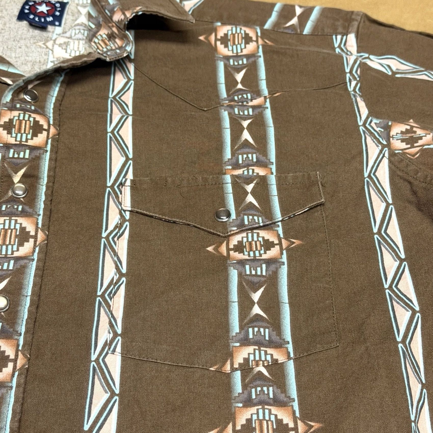 Vintage VINTAGE Panhandle Slim Shirt Mens Large Brown Pearl Snap Cowboy Western Button-Up Shirt Size US L / EU 52-54 / 3 - 4 Thumbnail