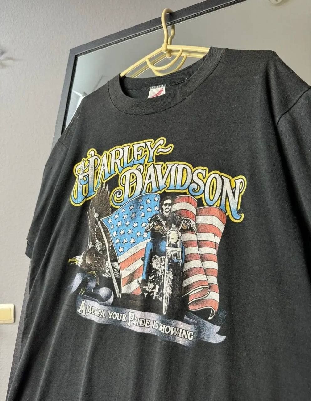 Harley Davidson × Vintage Vintage Harley Davidson 1984 Faded Logo Tee Rare T-shirt Size US M / EU 48-50 / 2 - 2 Thumbnail