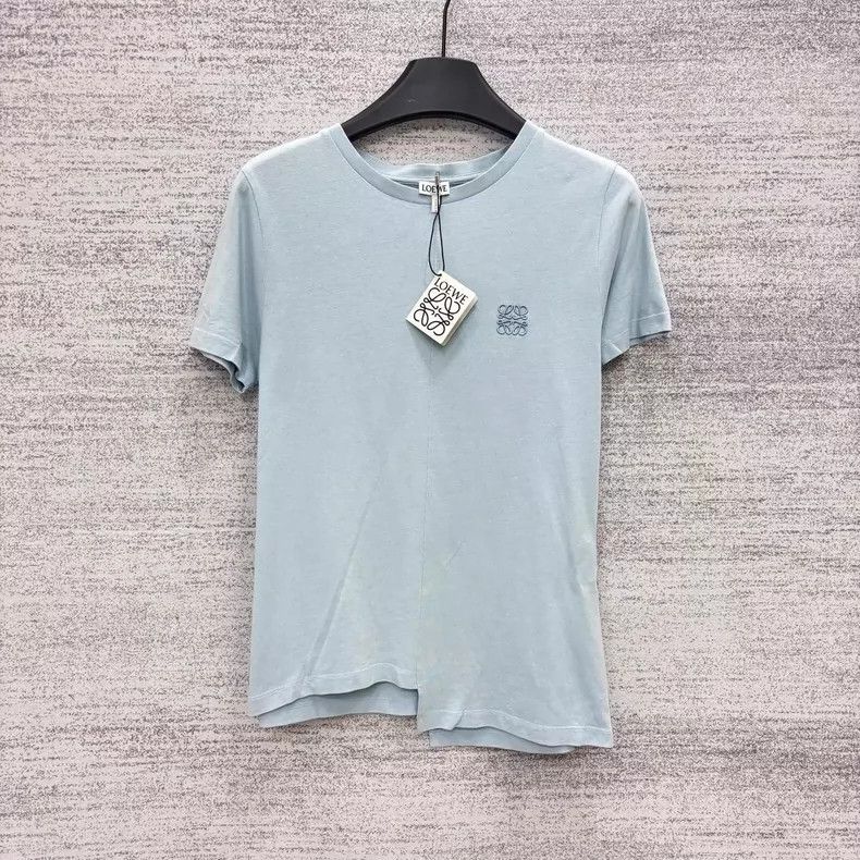 Loewe LOEWE Sky blue embroidered logo irregular bottom short sle Size S / US 4 / IT 40 - 1 Thumbnail