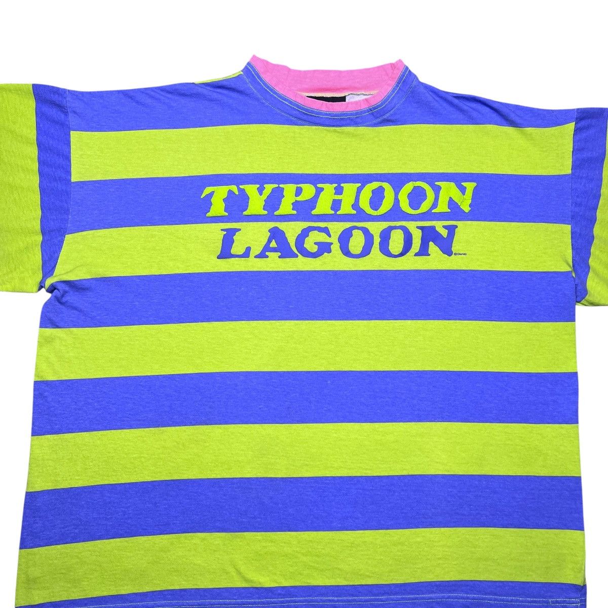 Disney Disney Typhoon Lagoon Green Striped Spell Out Graphic Tee Size US XL / EU 56 / 4 - 5 Thumbnail