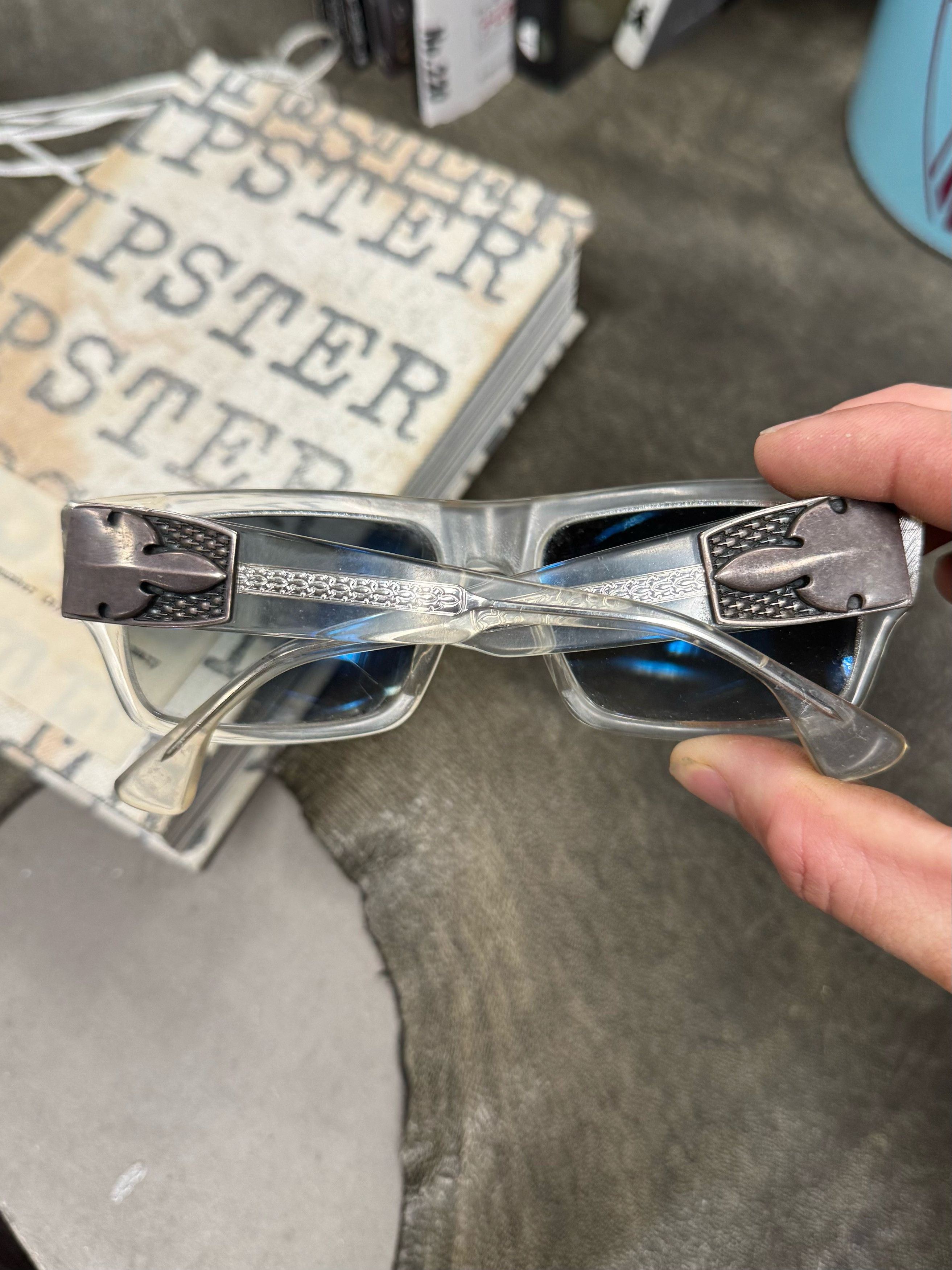 Chrome Hearts Chrome Hearts ‘G-Money’ Fleur Clear Frame Sunglasses Size ONE SIZE - 1 Thumbnail