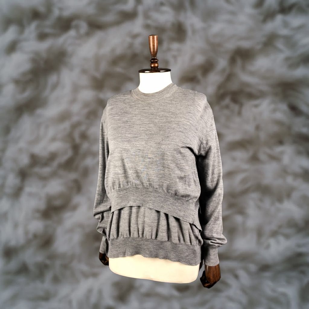 Alexander Wang Alexander Wang Pullover Sweater Women Gray S Merino Wool Layered Size S / US 4 / IT 40 - 1 Thumbnail