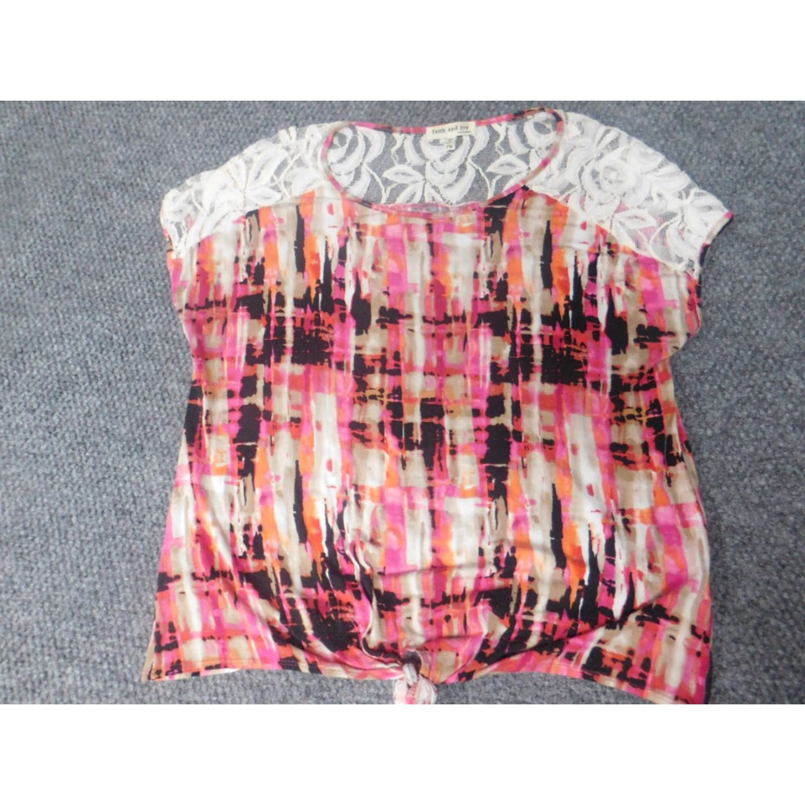 Vintage Faith and Joy Blouse Womens Pm Petites Pink Stretch Crew Neck Pullover Sleeveless Casual Rayon Button Vintage No Size M / US 6-8 / IT 42-44 - 2 Thumbnail