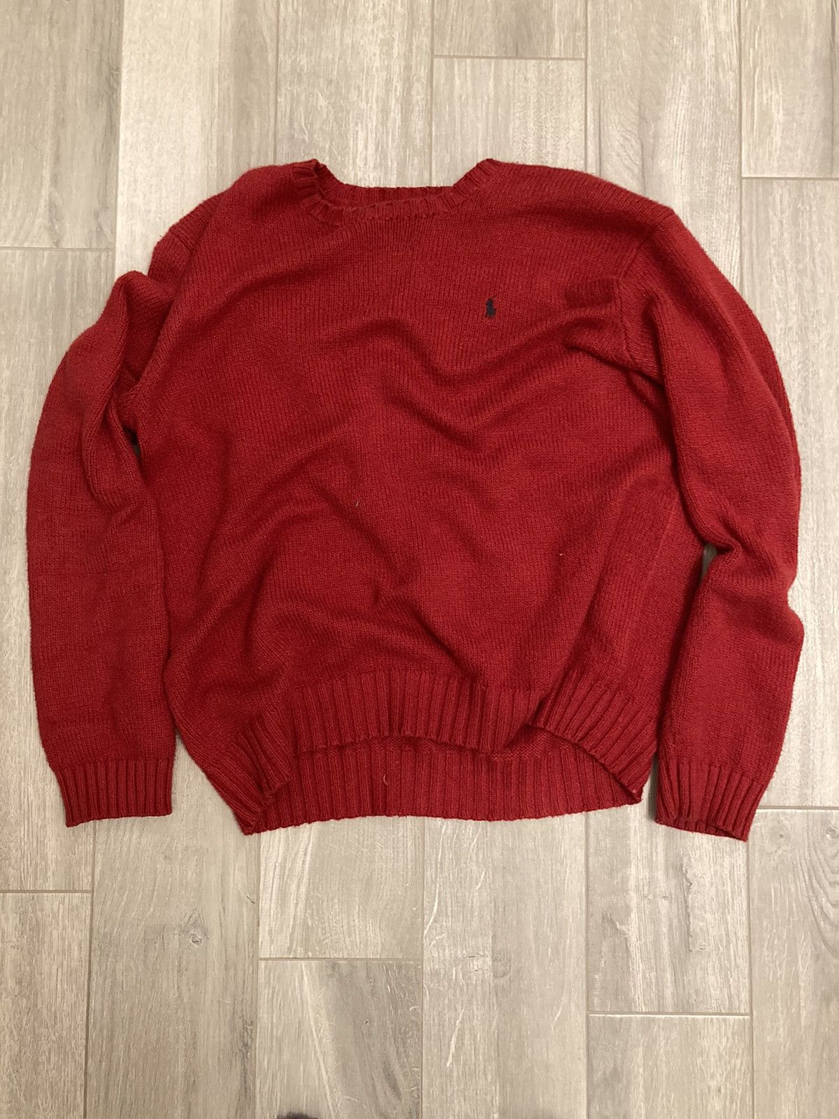 image of • Polo Ralph Laurent Vintage Ribbed Sweater • in Red, Men's (Size Medium)