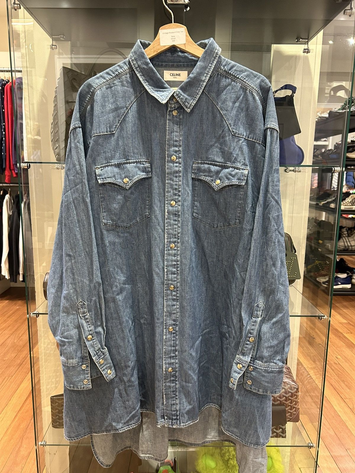 Celine Celine Western Denim Long Overshirt Size US XL / EU 56 / 4 - 1 Thumbnail