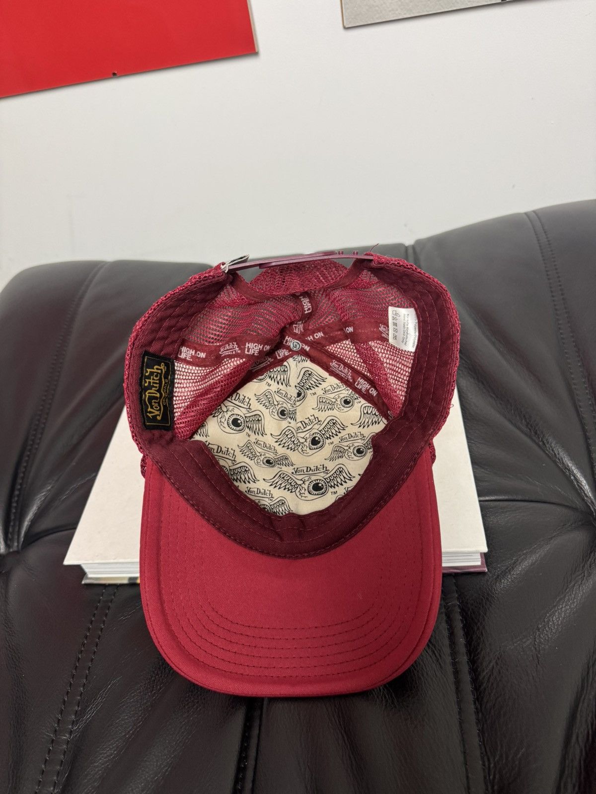 Von Dutch Von Dutch Y2k Trucker Hat Hype Rare Classic Logo Burgundy Size ONE SIZE - 3 Thumbnail
