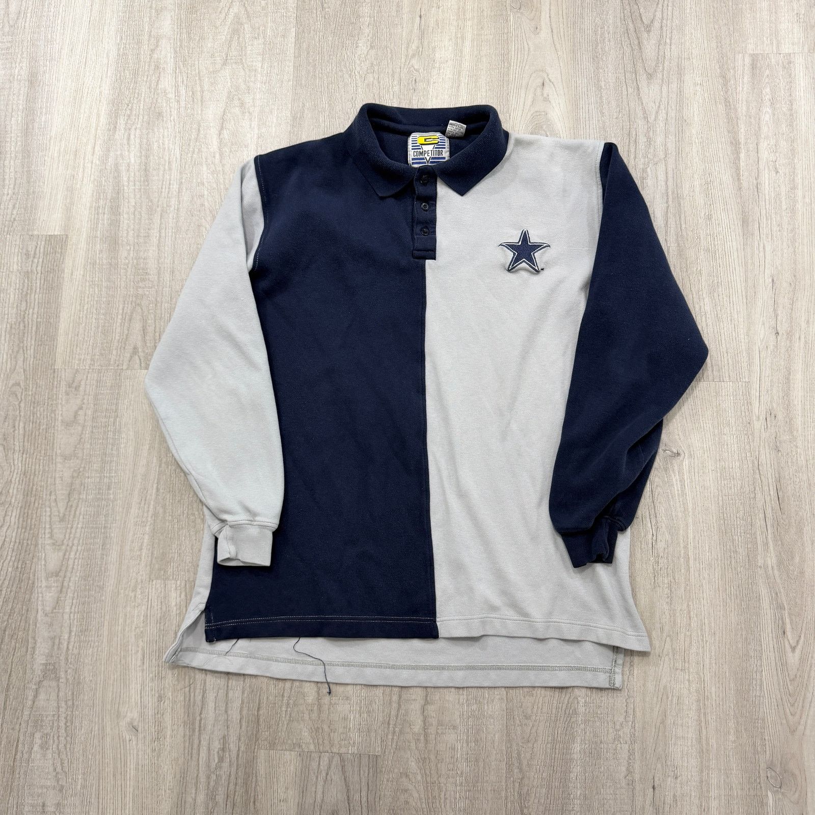 Vintage Dallas Cowboys Rugby Shirt Men's Large Gray Blue