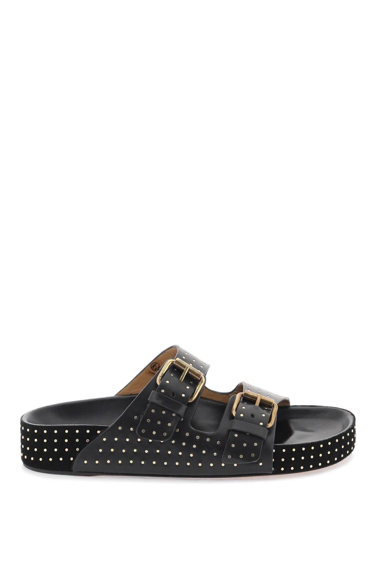 image of Isabel Marant Lennyo Studded Slides in Black, Women's (Size 10)