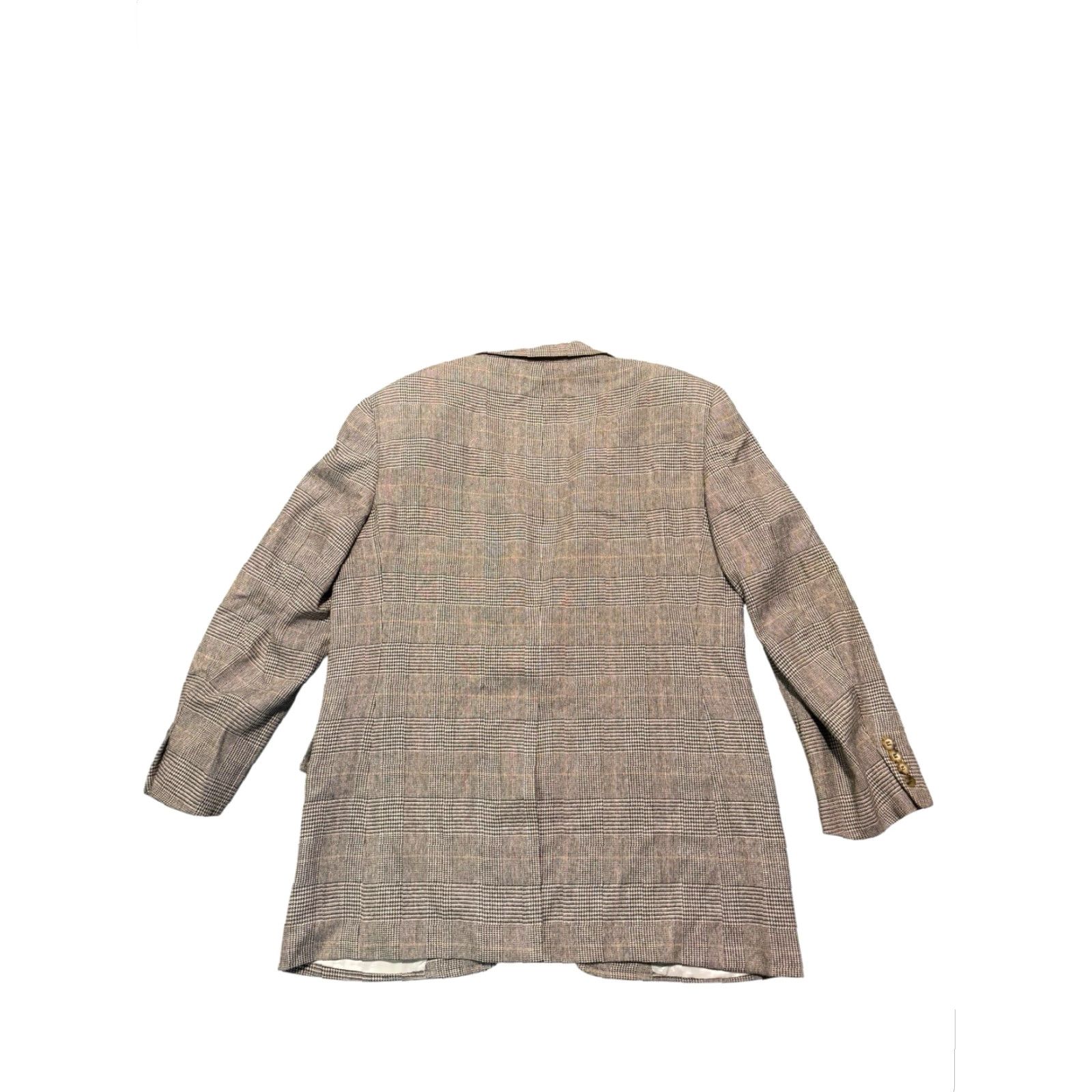 Paul Stuart VINTAGE Paul Stuart Sport Coat Blazer Glen Plaid Wool 44/42 Made In USA Men Jacket Notch Lapel Two-Button Long Beige Wool Coat FX? Size 42R - 7 Thumbnail
