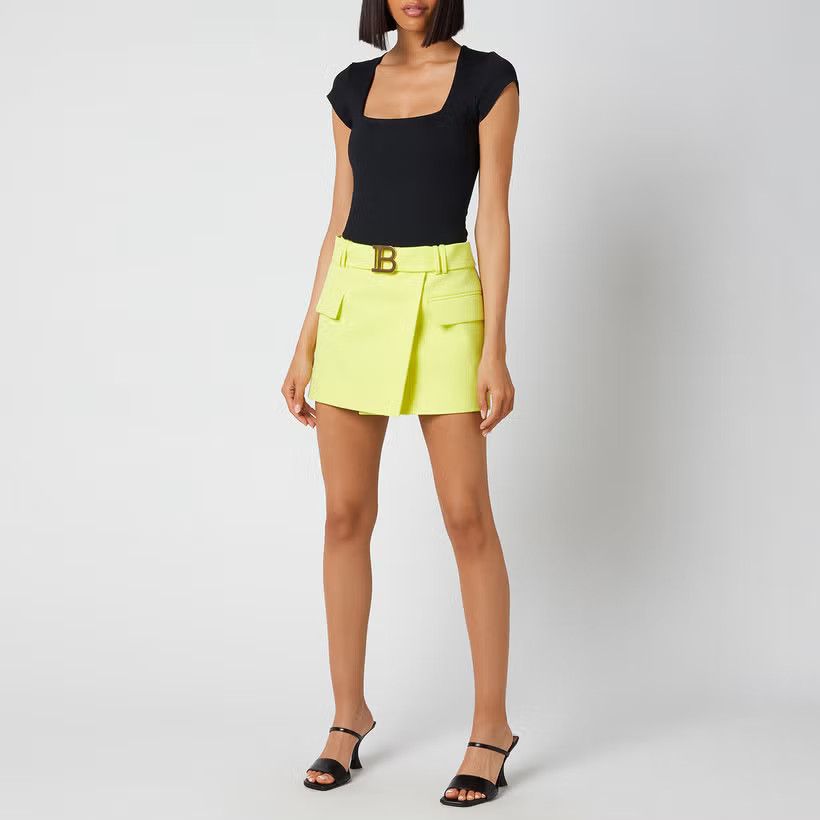 Balmain o1y0625 Mini Skirt in Lime Green Size 27" / US 4 / IT 40 - 4 Thumbnail