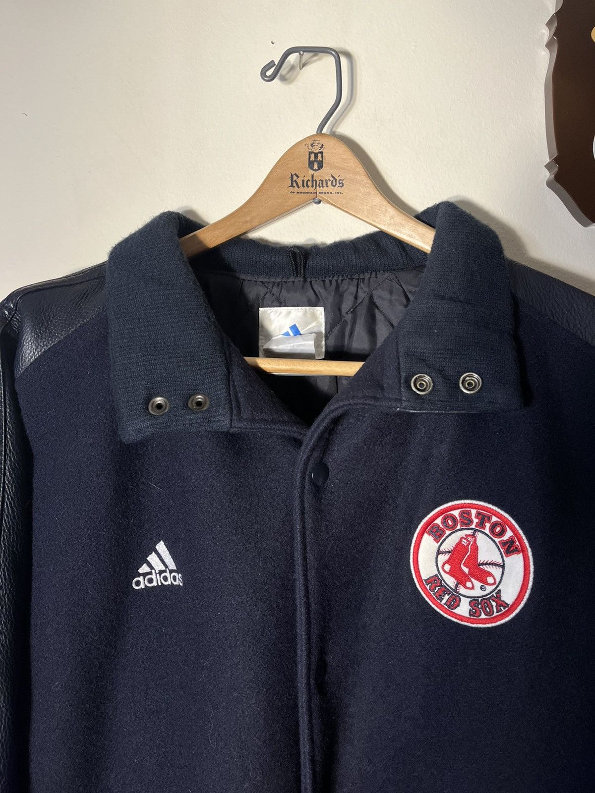Adidas Vintage 90’s Adidas Boston Red Sox Leather Varsity m Jacket Size US L / EU 52-54 / 3 - 2 Thumbnail