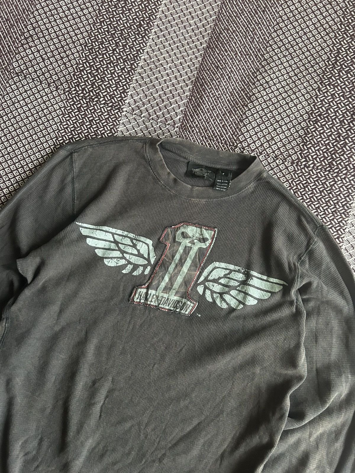 Harley Davidson Vintage Harley Davidson Faded Thrashed Condition Size M Rare Size US M / EU 48-50 / 2 - 3 Thumbnail
