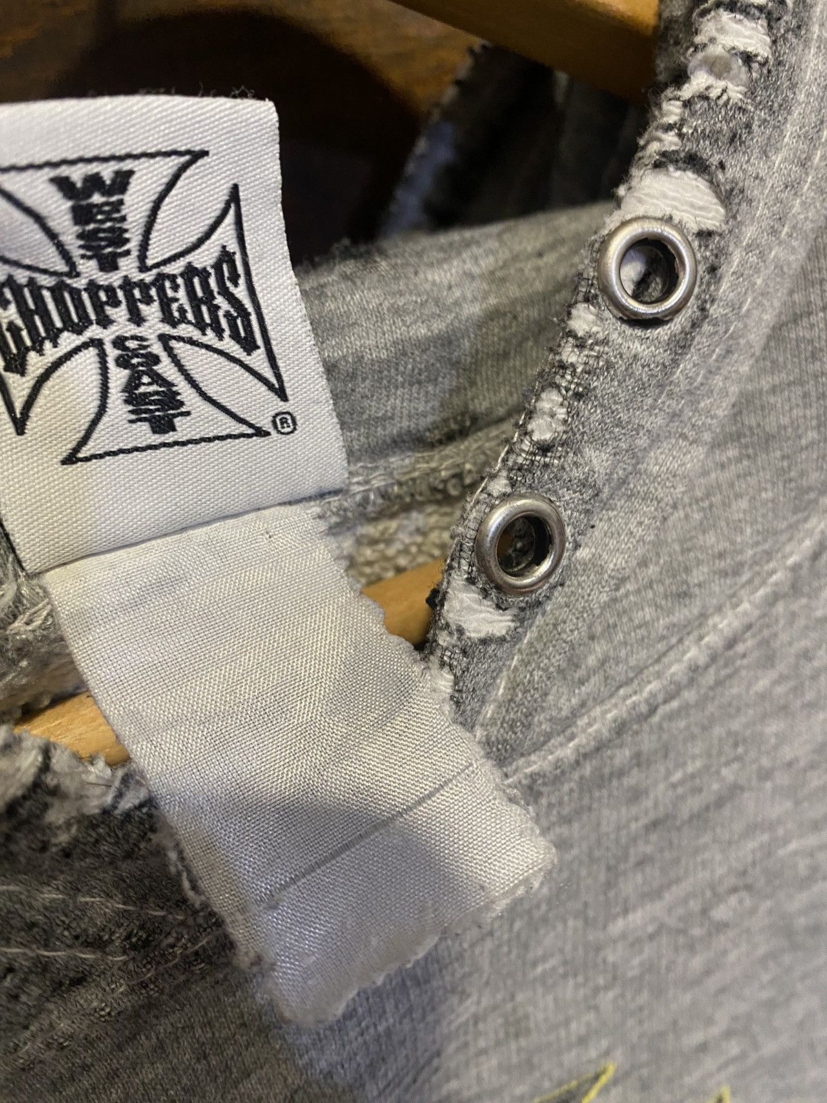 Vintage West Coast Choppers THRASHED 90s Long Beach CA Gray Hoodie Size US L / EU 52-54 / 3 - 4 Thumbnail