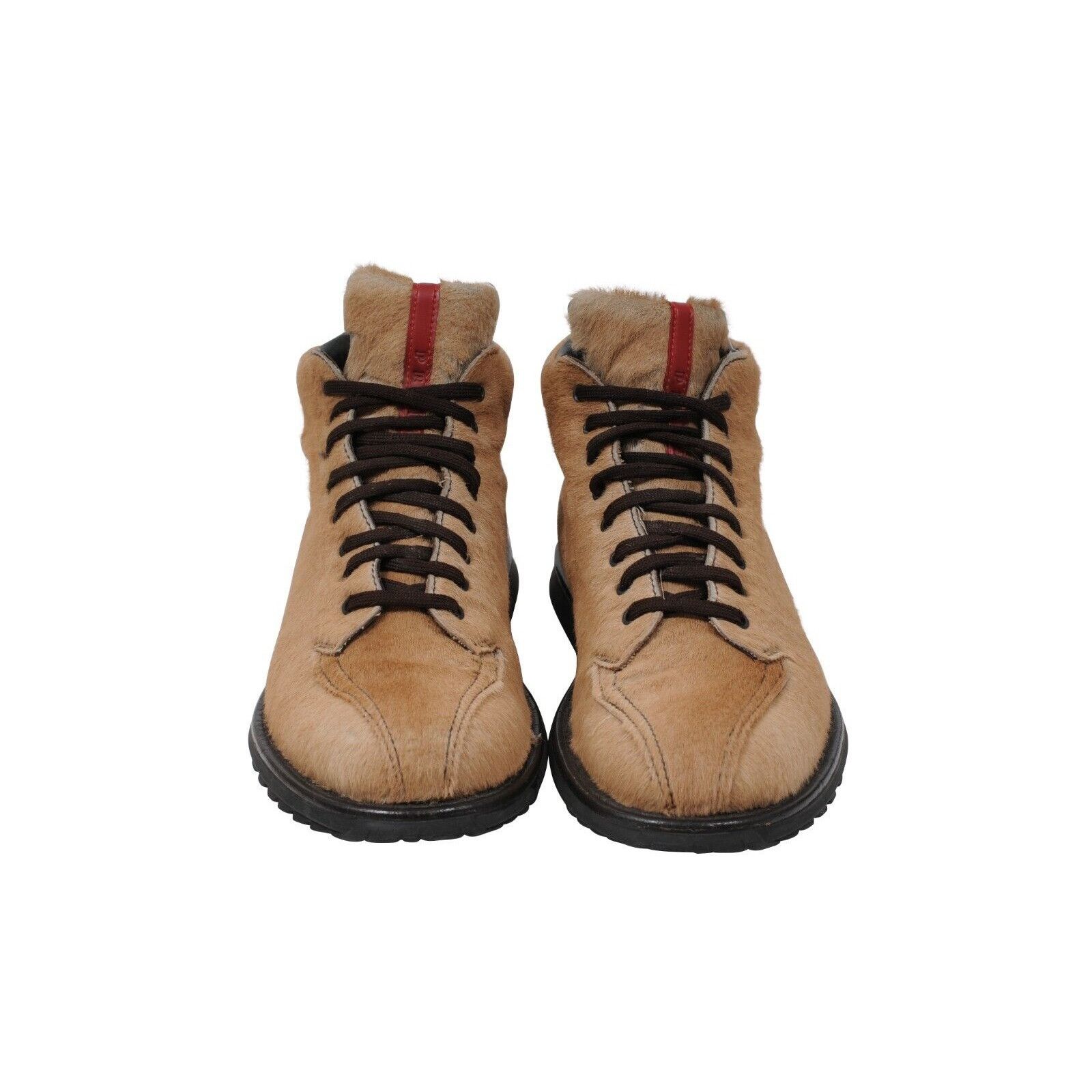 Prada Hiking Boots Brown Tan Ponyhair - 02069 Size US 7.5 / EU 40-41 - 2 Thumbnail