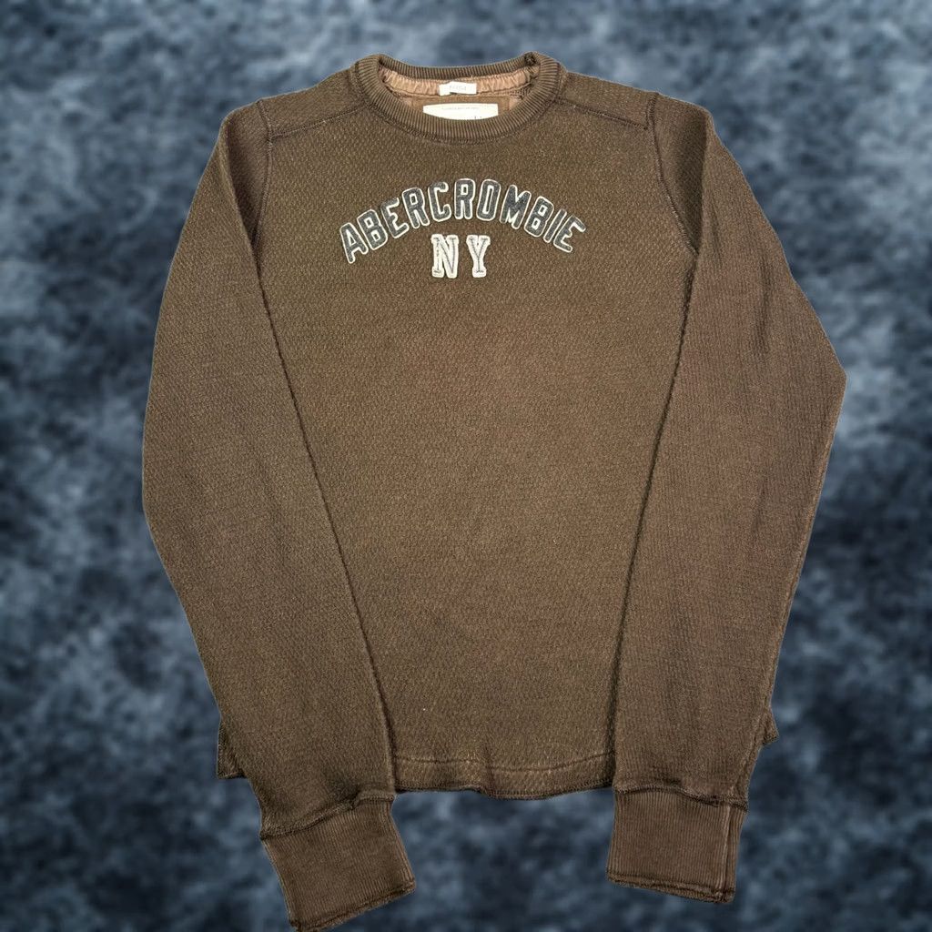 Abercrombie & Fitch VINTAGE Abercrombie & Fitch Waffle Knit Thermal Shirt Mens L Brown Muscle Fit Size US L / EU 52-54 / 3 - 1 Thumbnail