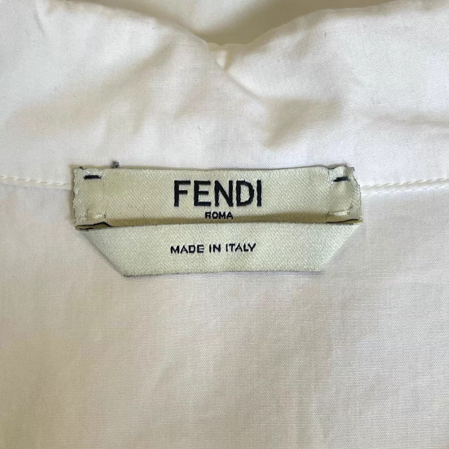 Fendi FENDI White Pocket Logo Embroidered Shirtdress 36 Size XS / US 0-2 / IT 36-38 - 5 Thumbnail