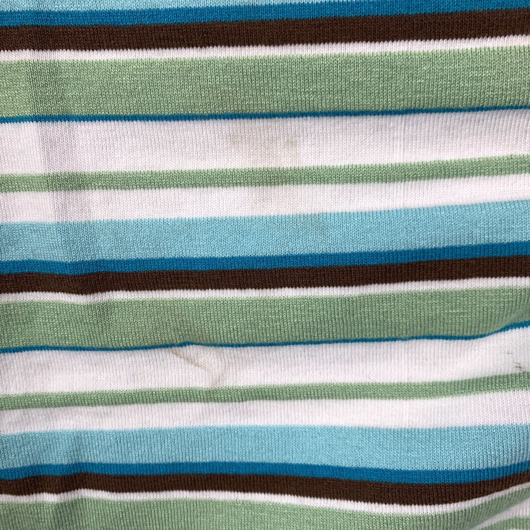 Vintage Juniors Tube Top Striped Y2K Cant Miss Large Strapless Ruched Drawstring Green Blue Size L / US 10 / IT 46 - 2 Thumbnail