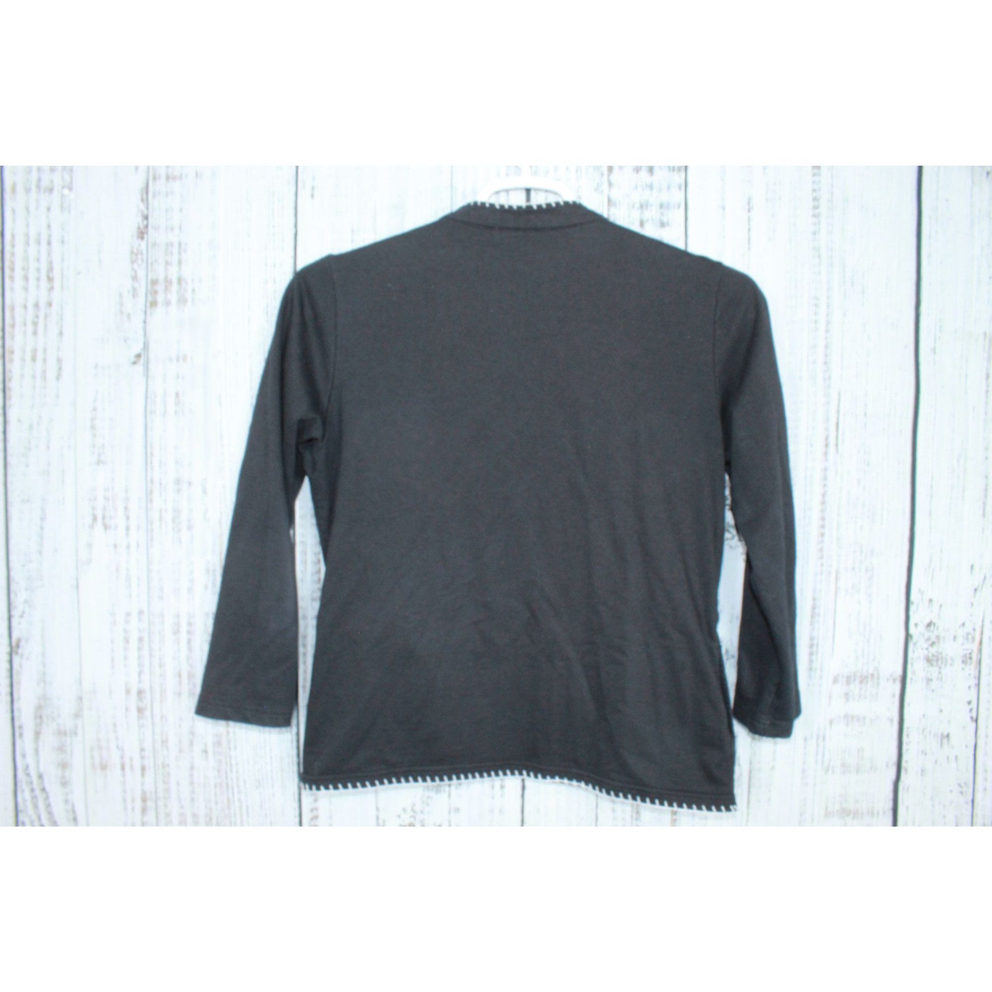 Other Erika Black Floral Embroidered Long Sleeve Jacket Size M / US 6-8 / IT 42-44 - 6 Thumbnail