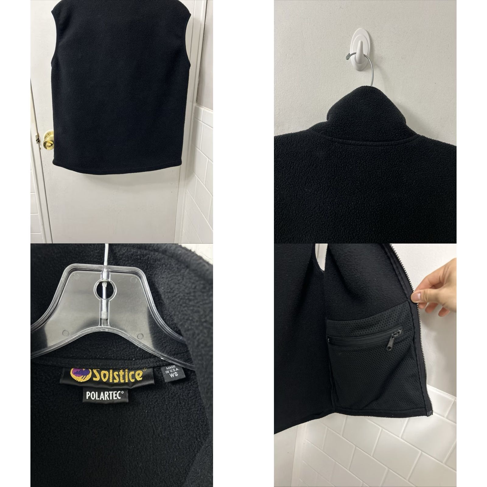 Vintage Solstice Polartec Fleece Vest Womens Small Black Full Zip USA Made Hiking Vest Solstice Logo Zipper Pocket Womens Activewear Vest Size S / US 4 / IT 40 - 8 Thumbnail