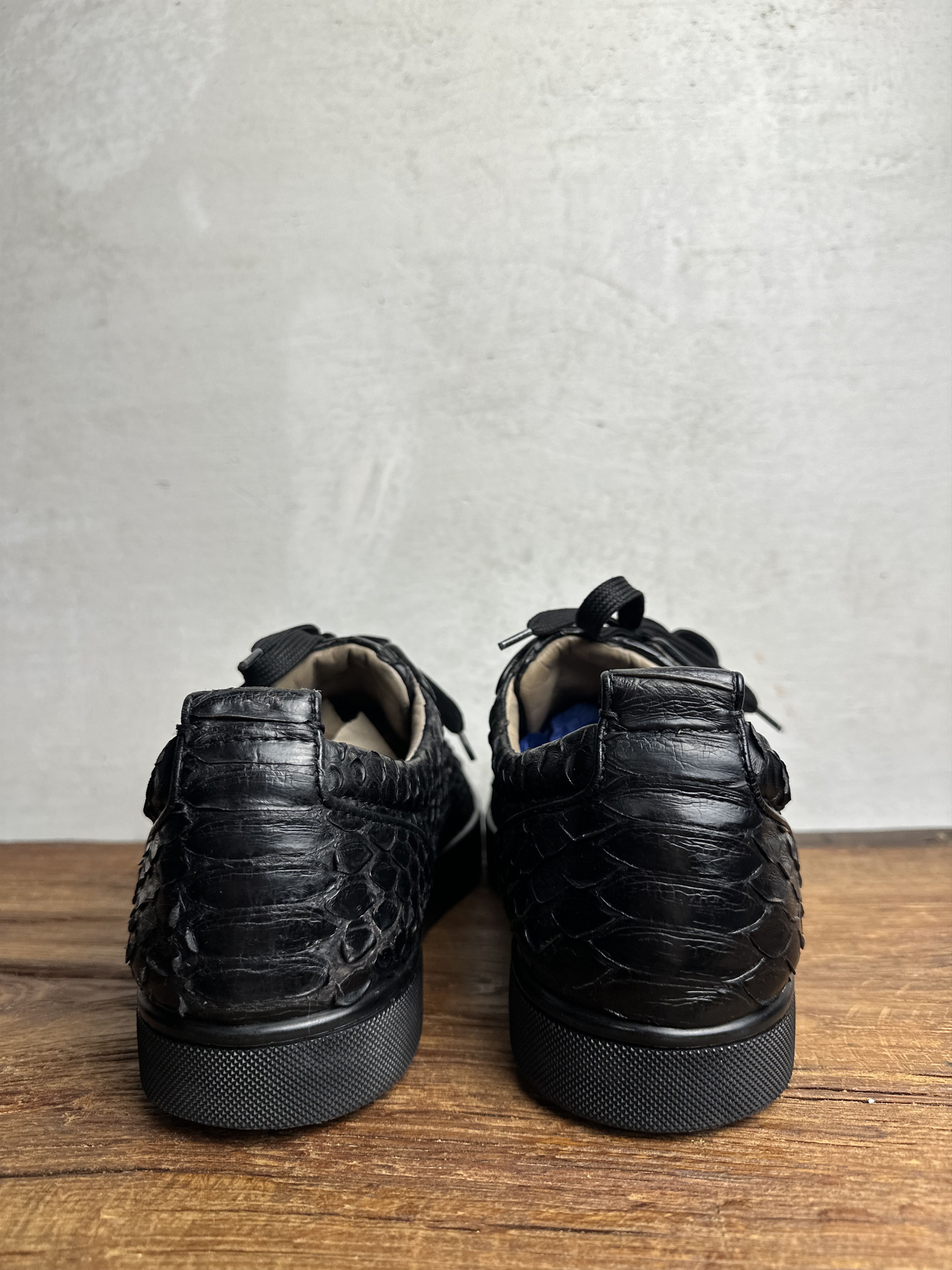 Christian Louboutin Christian Louboutin Black Python Leather Orlato Sneakers Size US 12 / EU 45 - 4 Thumbnail
