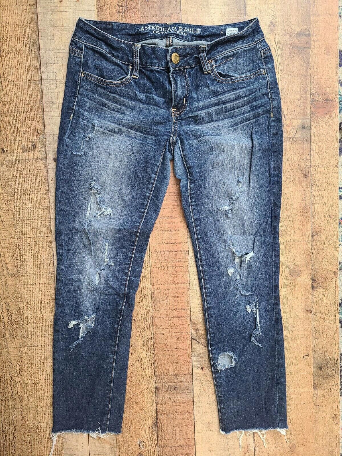Designer American Eagle Jegging Super Stretch 4 Distressed Size 27" / US 4 / IT 40 - 1 Thumbnail