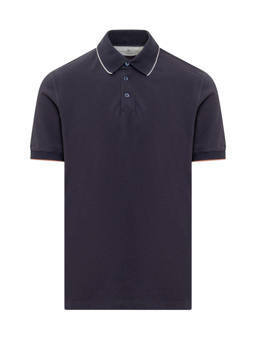 image of Brunello Cucinelli O1W1Db10524 Polo T-Shirt In Navy, Men's (Size XL)