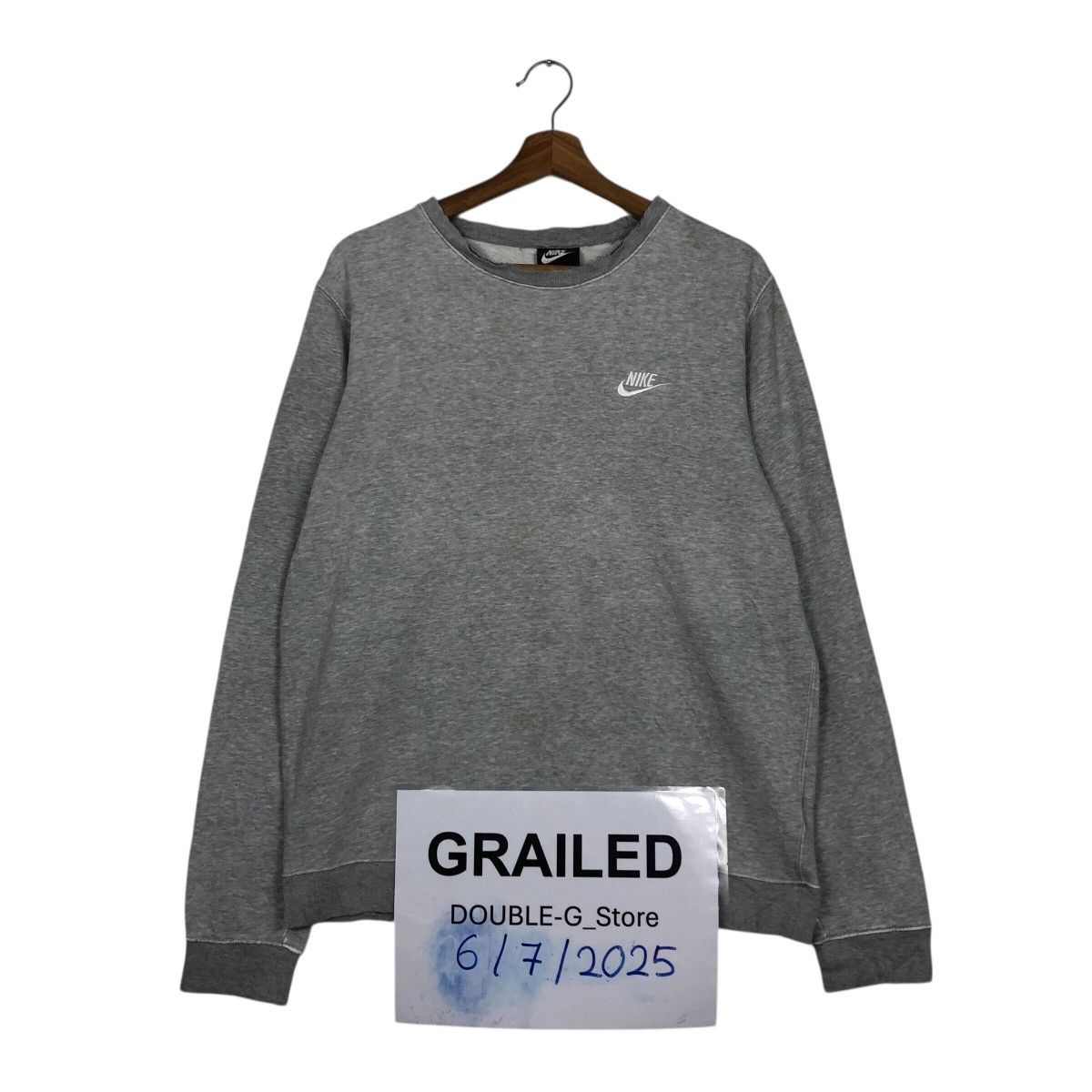 Nike 📌Rich Grey Sweatshirt Nike Small Pony Streetwear Design Size US L / EU 52-54 / 3 - 1 Thumbnail